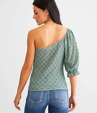 Metallic Jacquard Top
