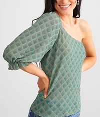 Metallic Jacquard Top