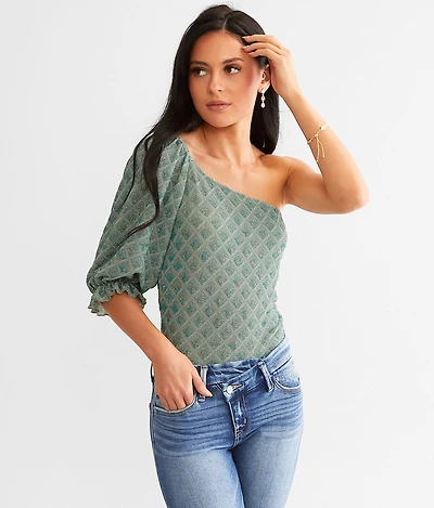 Metallic Jacquard Top