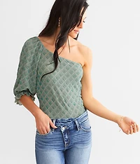 Metallic Jacquard Top