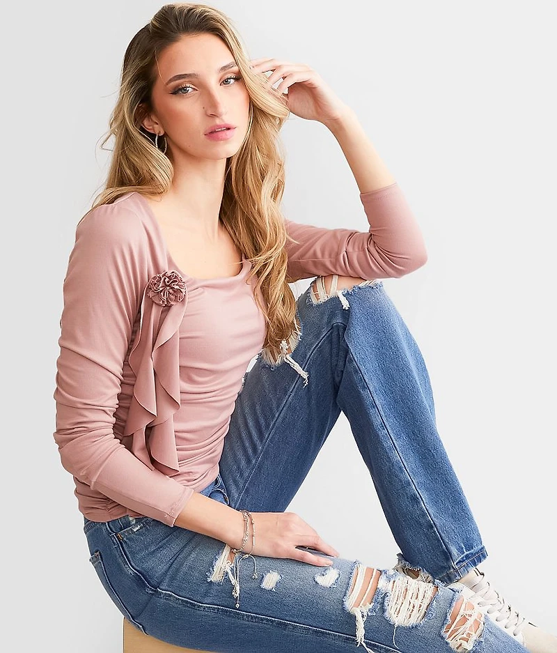 Rosette Square Neck Top