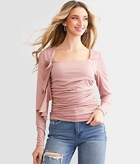 Rosette Square Neck Top