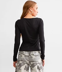 Twisted Cut-Out Rosette Top