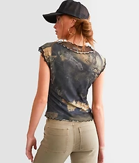 Mesh Lettuce Trim Tank Top