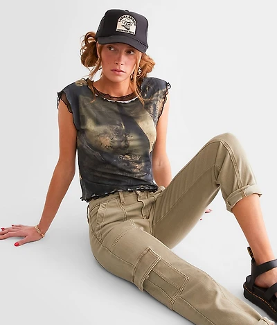 Mesh Lettuce Trim Tank Top