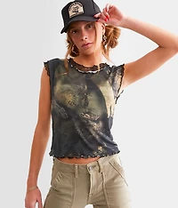 Mesh Lettuce Trim Tank Top