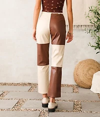 Color Block Pleather Pant