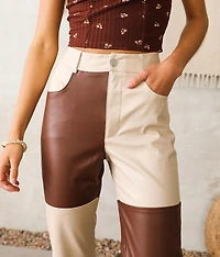 Color Block Pleather Pant