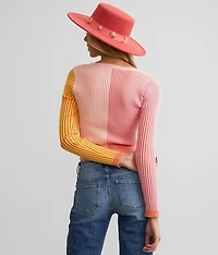 Color Block Cropped Sweater
