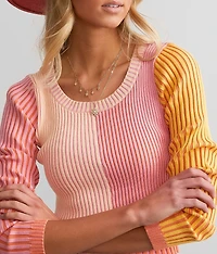 Color Block Cropped Sweater