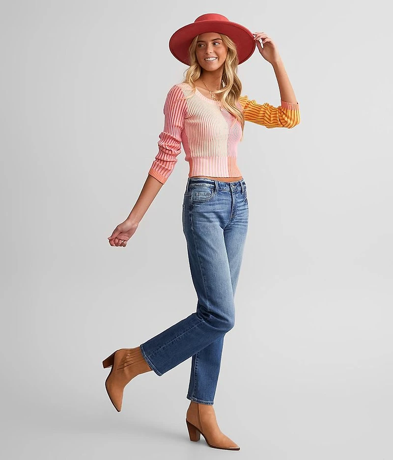 Color Block Cropped Sweater
