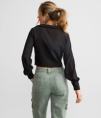 Cropped Sheer Top