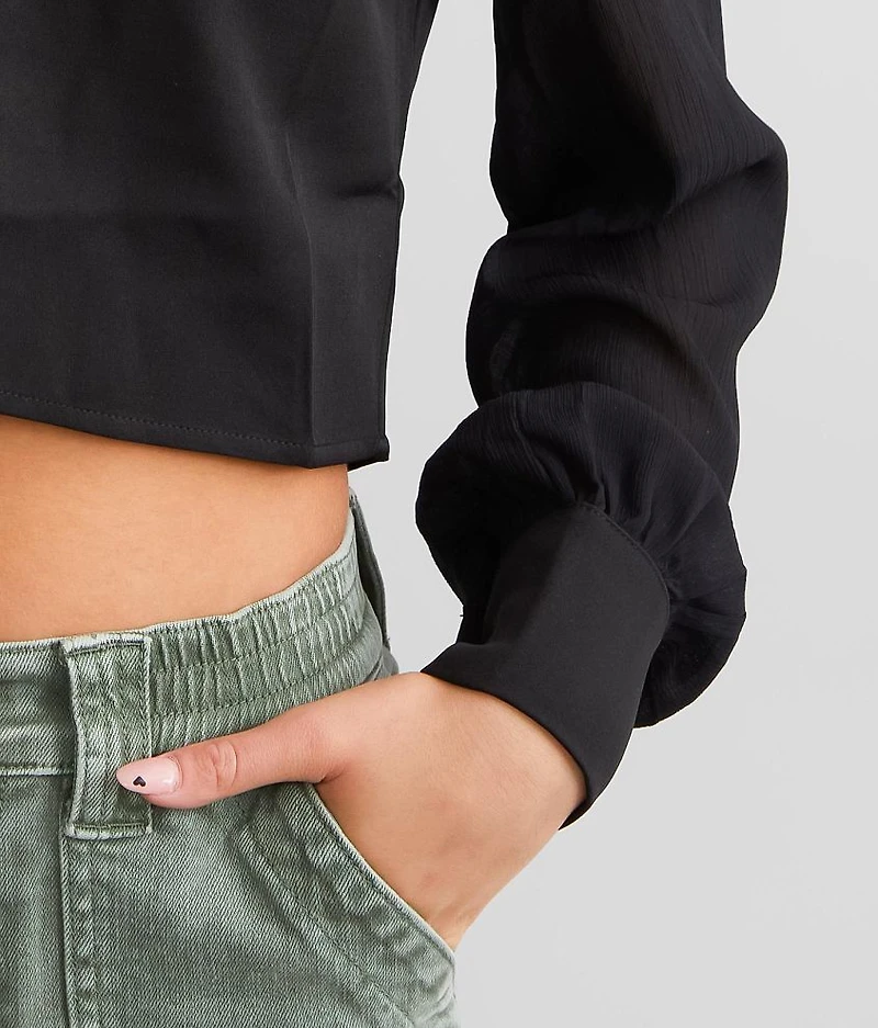 Cropped Sheer Top