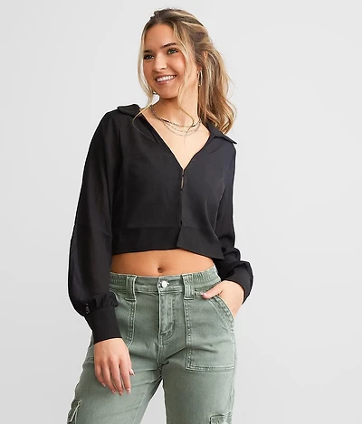 Cropped Sheer Top