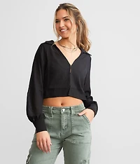 Cropped Sheer Top