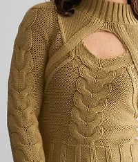 Fitted Cable Knit Sweater