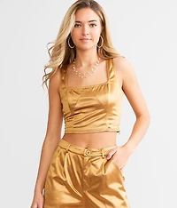 Metallic Cropped Tank Top