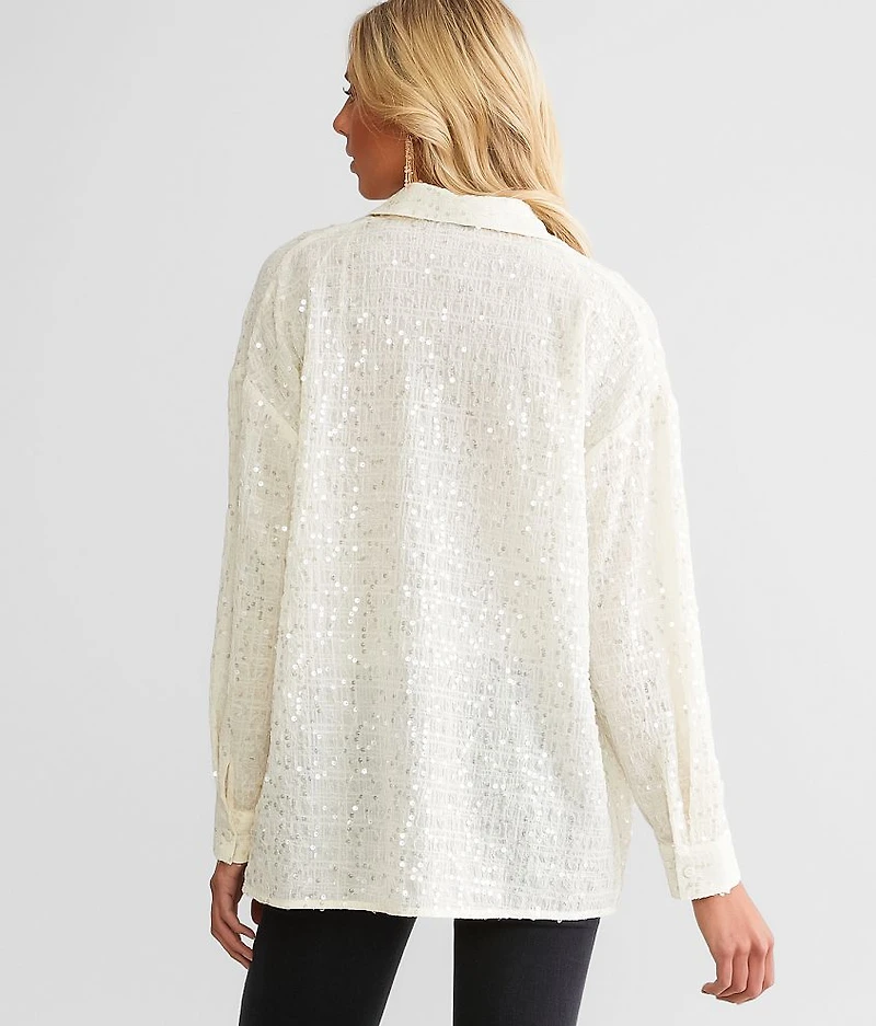 Sequin Crinkle Blouse