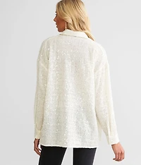 Sequin Crinkle Blouse
