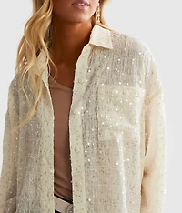 Sequin Crinkle Blouse