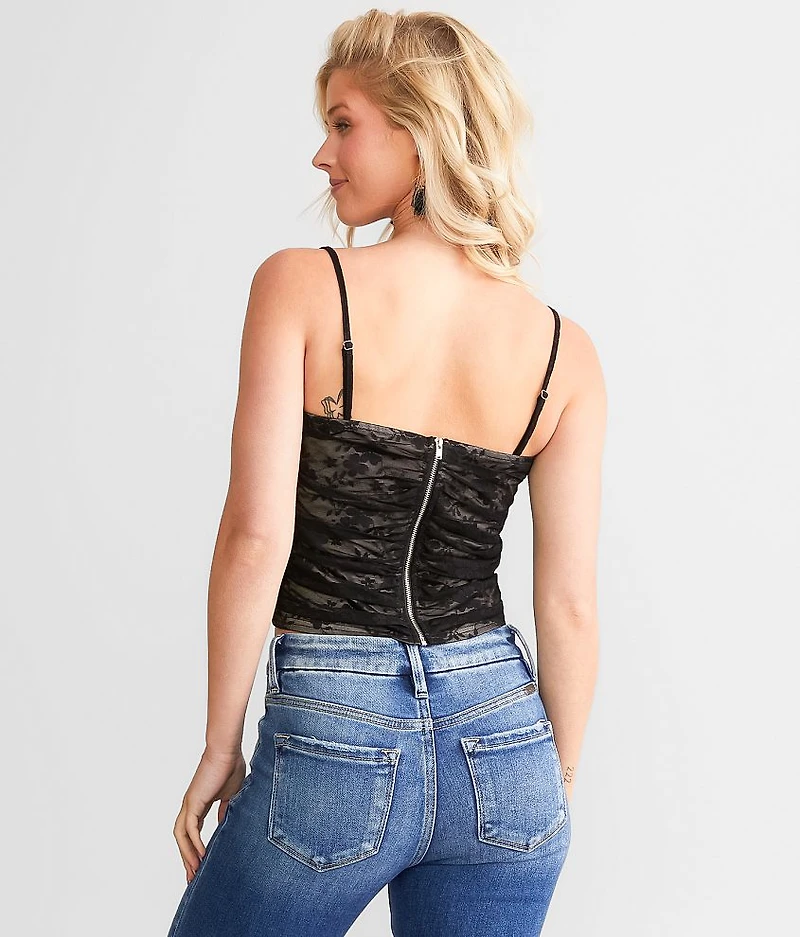 Lace Corset Cropped Tank Top