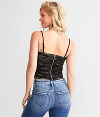 Lace Corset Cropped Tank Top