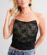 Lace Corset Cropped Tank Top