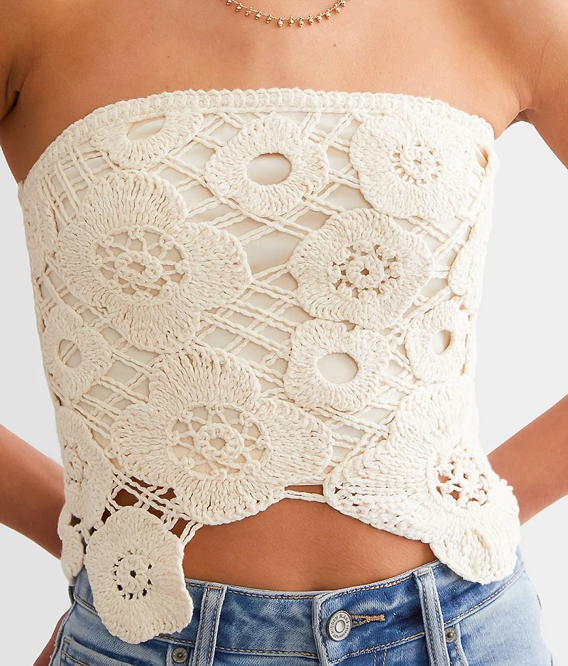 Floral Crochet Tube Top