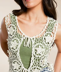 Crochet Front Tie Tank Top
