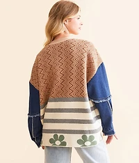 Pieced Cardigan Sweater