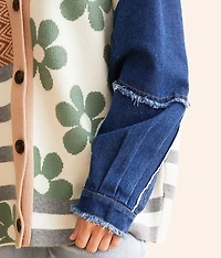 Pieced Cardigan Sweater