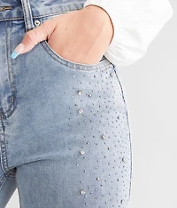 Ultra High Rise Rhinestone Flare Stretch Jean