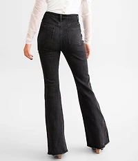 Ultra High Rise Rhinestone Fringe Flare Stretch Jean