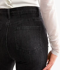 Ultra High Rise Rhinestone Fringe Flare Stretch Jean