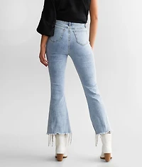 Rhinestone High Rise Cropped Flare Jean