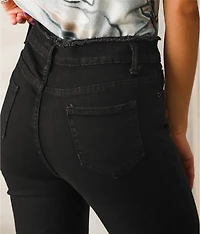 Rhinestone High Rise Cropped Flare Jean