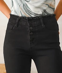 Rhinestone High Rise Cropped Flare Jean