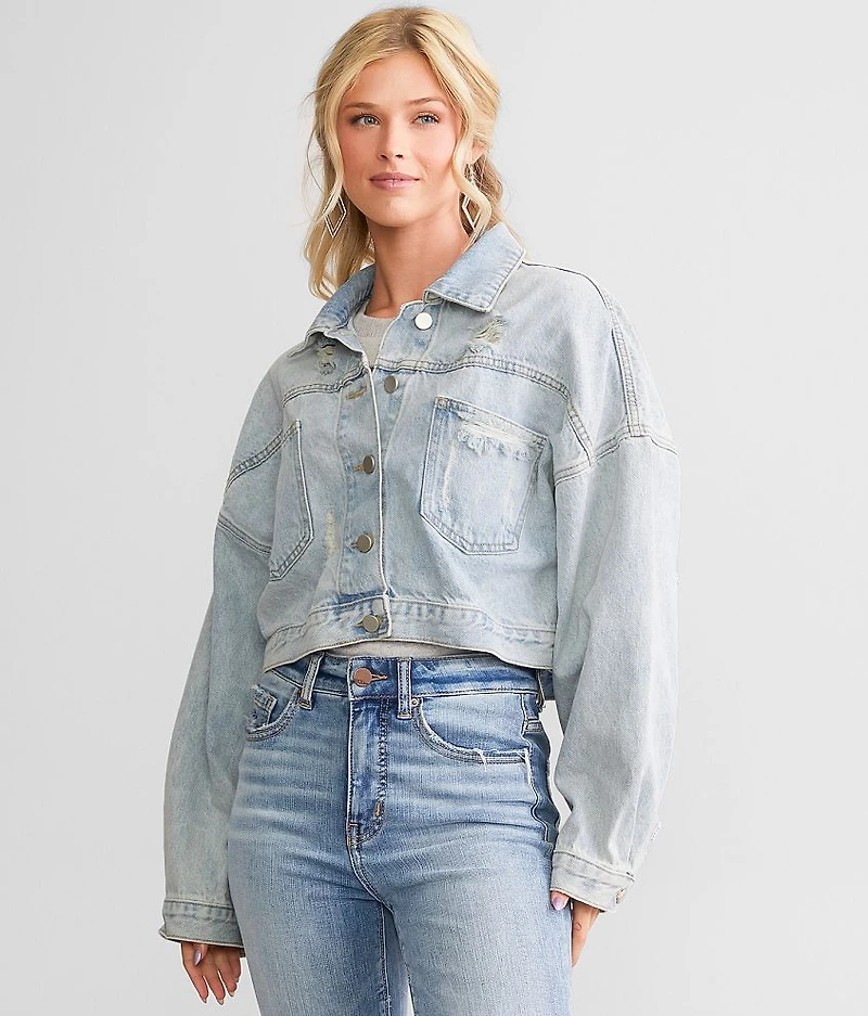 Rhinestone Fringe Denim Jacket