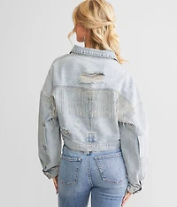 Rhinestone Fringe Denim Jacket