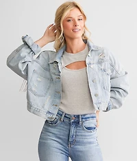 Rhinestone Fringe Denim Jacket