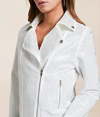 Rhinestone Studded Moto Jacket