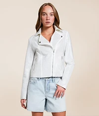 Rhinestone Studded Moto Jacket