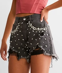 Ultra High Rise Rhinestone Short