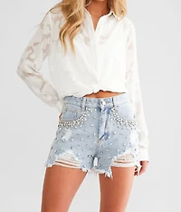 Ultra High Rise Rhinestone Short