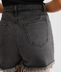 Ultra High Rise Rhinestone Fringe Short