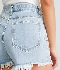 Ultra High Rise Rhinestone Fringe Short
