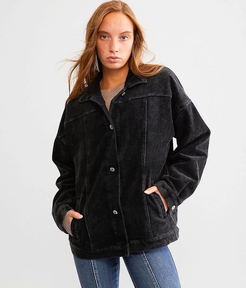 Rhinestone Fringe Corduroy Jacket