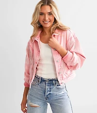 Rhinestone Fringe Denim Jacket
