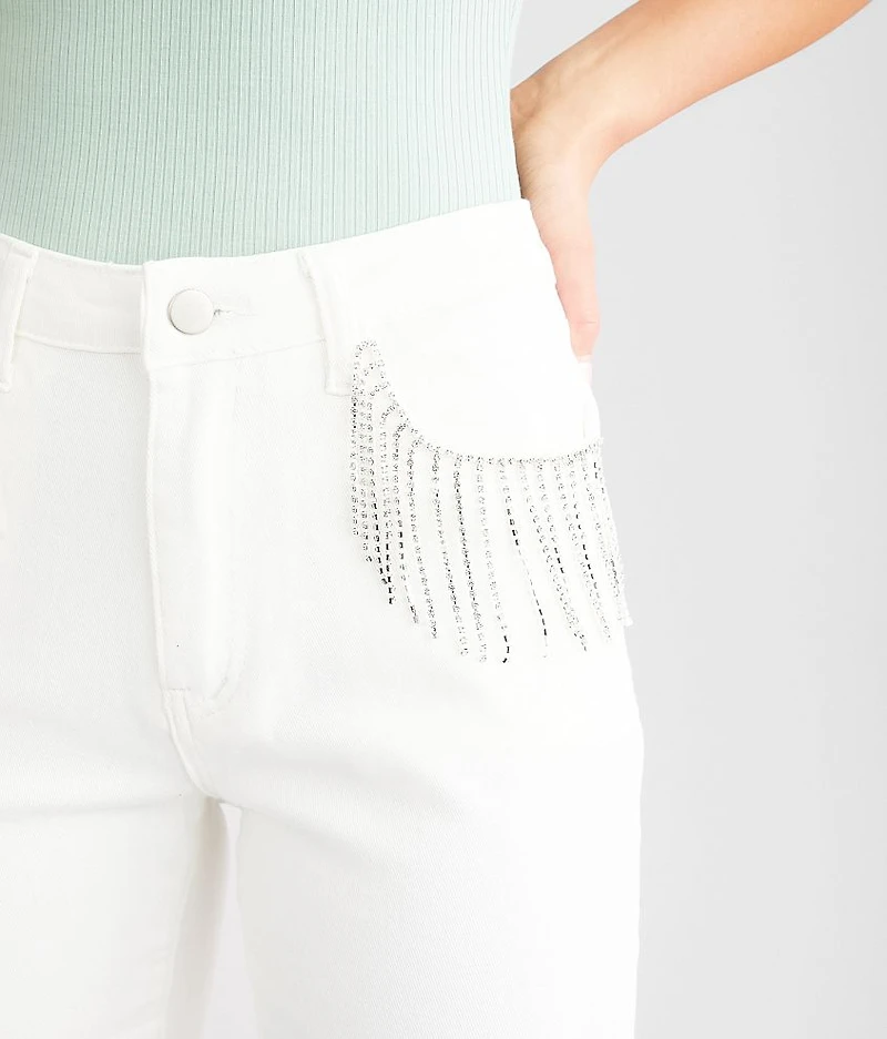 Rhinestone Fringe Super Flare Jean