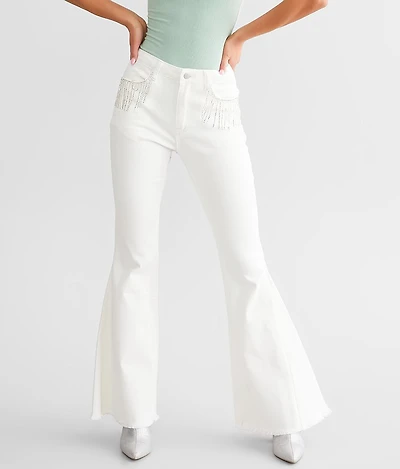 Rhinestone Fringe Super Flare Jean